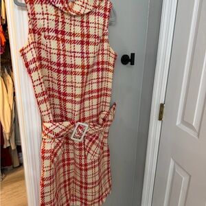 1960’s Vintage Plaid Mini Dress with Belt